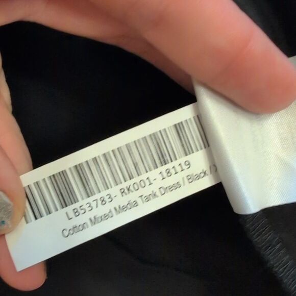 NWOT Quince Cotton Mixed Media Tank Dress Black Midi XS - Picture 7 of 14